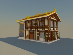 藏式二层住宅SU模型
