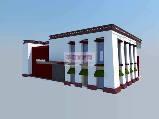 藏式商业建筑SU模型
