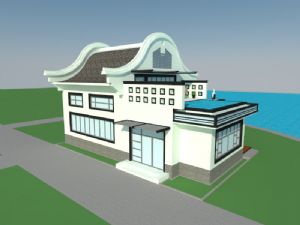 中式建筑休闲SU模型