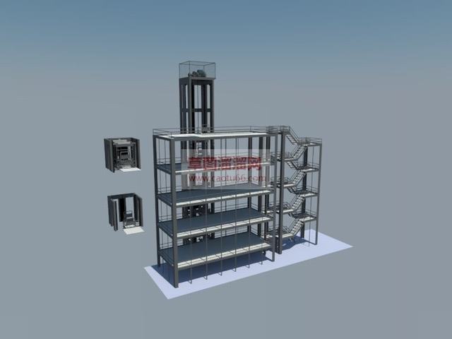 工业建筑升降梯SU模型