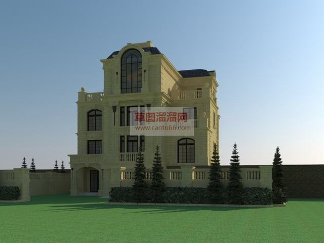 法式别墅建筑SU模型