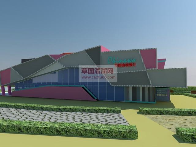 日式餐厅建筑SU模型