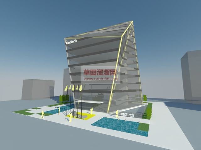 异结构玻璃建筑大楼办公楼SU模型