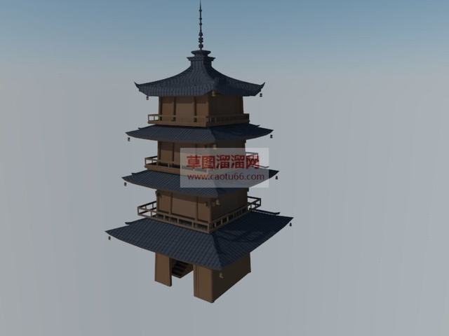 塔楼日式SU模型