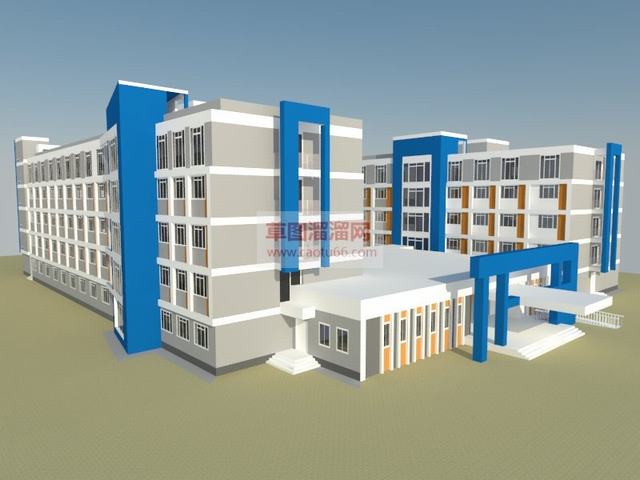 学校宿舍楼建筑SU模型
