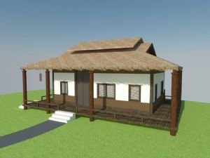 日式茅草屋住宅SU模型