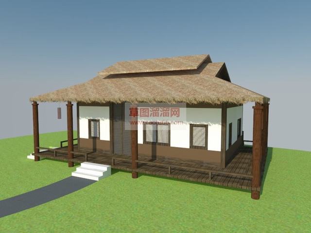 日式茅草屋住宅SU模型