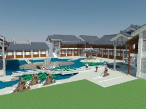 徽派接待中心建筑SU模型