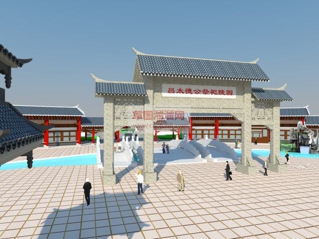 中式古建祠堂SU模型