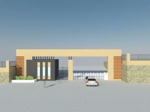 学校大门伸缩大门伸缩门SU模型