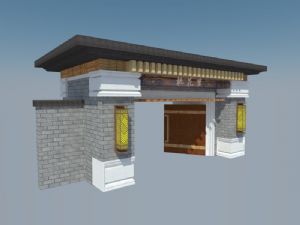 中式大门中式入口入口大门SU模型