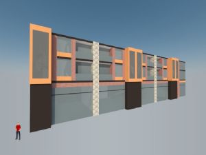 沿街建筑商铺楼房沿街商铺SU模型