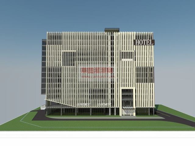 酒店建筑酒店SU模型