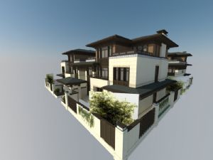 中式别墅别墅建筑住宅建筑SU模型