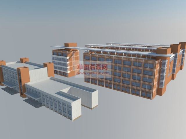 学校教学楼建筑大楼SU模型