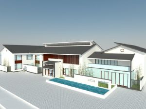 新中式建筑徽派SU模型