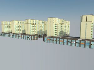商业街建筑沿街商铺建筑模型SU模型
