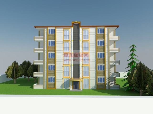 欧式建筑豪华建筑单元楼SU模型