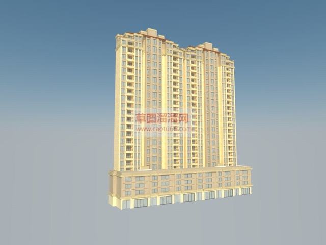 欧式建筑沿街商铺住宅SU模型