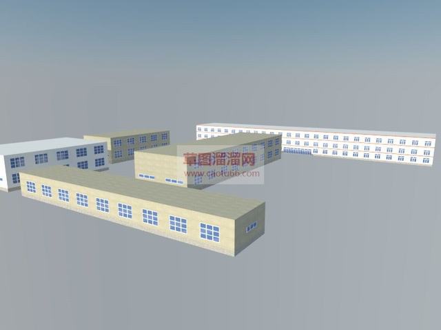 工业厂房工厂建筑SU模型