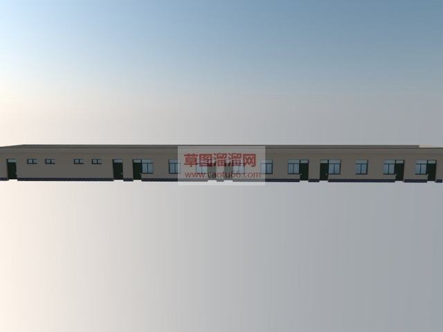 平房宿舍体育室建筑SU模型