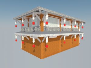 仿古商铺沿街SU模型