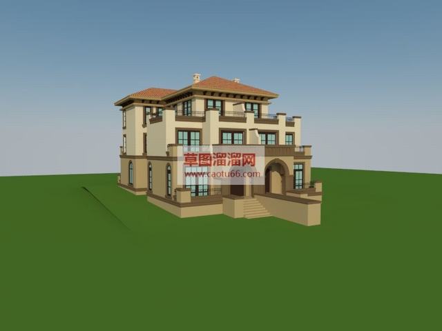 欧式别墅别墅户型住宅建筑SU模型
