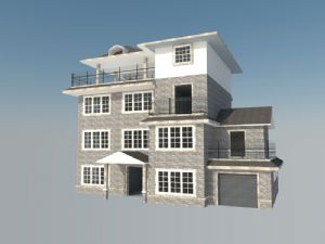 四层楼房别墅户型别墅建筑SU模型