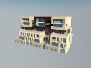 联排别墅别墅户型别墅建筑SU模型