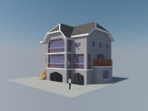 中式民国建筑民国风格建筑SU模型