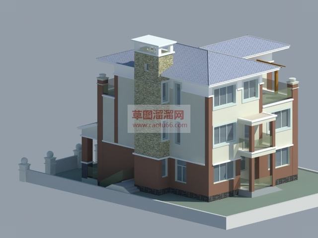 私人别墅别墅户型别墅建筑SU模型
