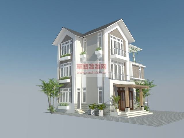 欧美别墅建筑住宅别墅建筑SU模型