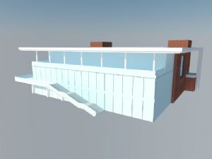 学校食堂玻璃幕墙SU模型