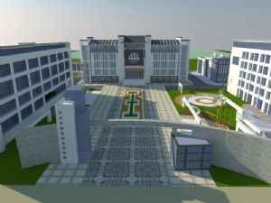 中式建筑中式学校徽派学校SU模型