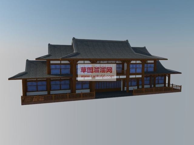 中式古建酒楼SU模型