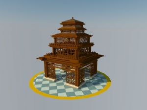 木制景观楼景观楼景观建筑SU模型