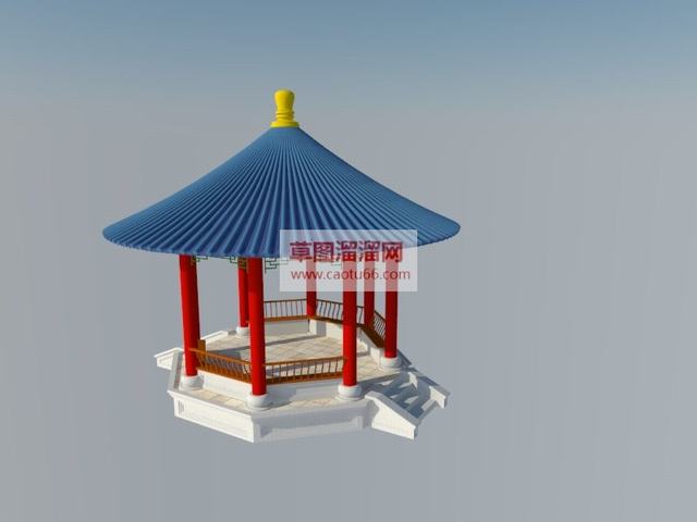 圆亭子中式古建亭子SU模型