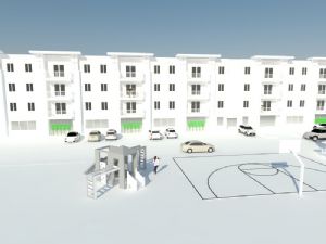 小区建筑公寓住宅球场SU模型