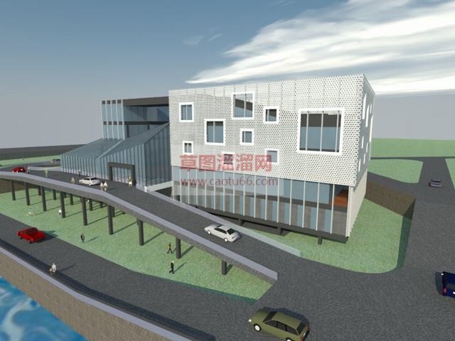 现代风格城市展览SU模型