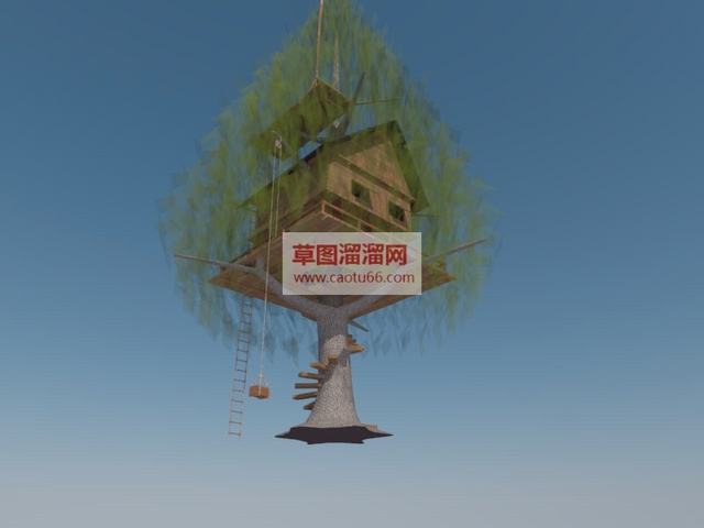精美树屋木制树屋树屋模型SU模型