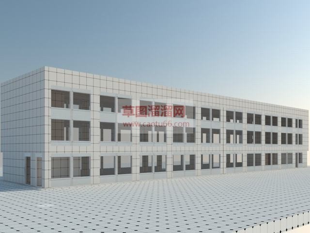 学校食堂建筑SU模型