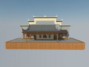 中式乡村戏台SU模型