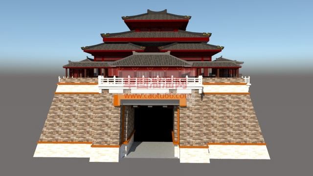 中式古建城楼SU模型