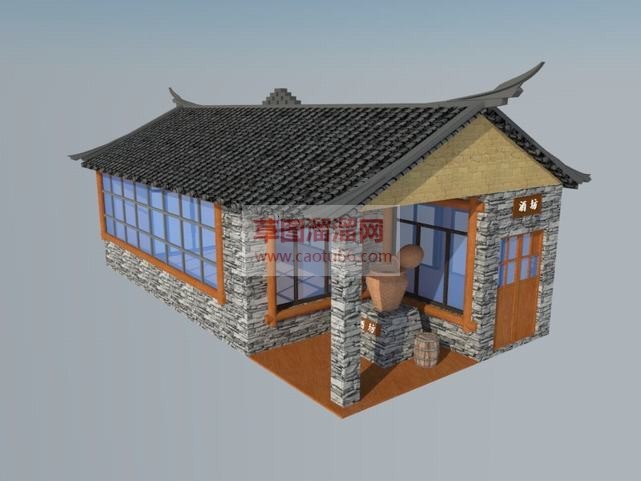 乡村建筑小酒SU模型
