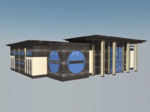 中式风格售楼处建筑SU模型