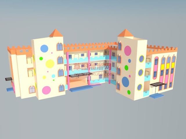 城堡幼儿园建筑SU模型