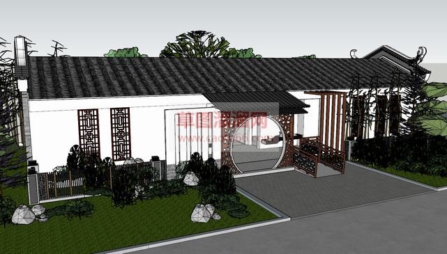 中式建筑-公SU模型