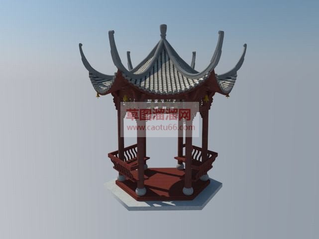 古建六角亭+SU模型