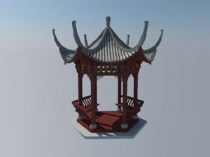 古建六角亭+SU模型