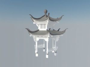 中式古建六角SU模型